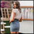 Solid color bag hip denim skirt - ROUTINE FASHION